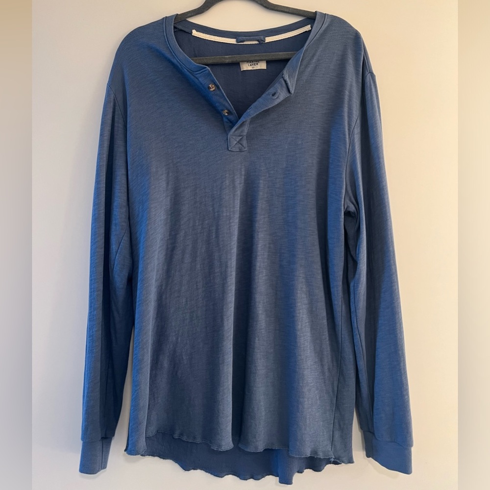 Men’s Marine Layer Lightweight Blue Henley - Size M/L